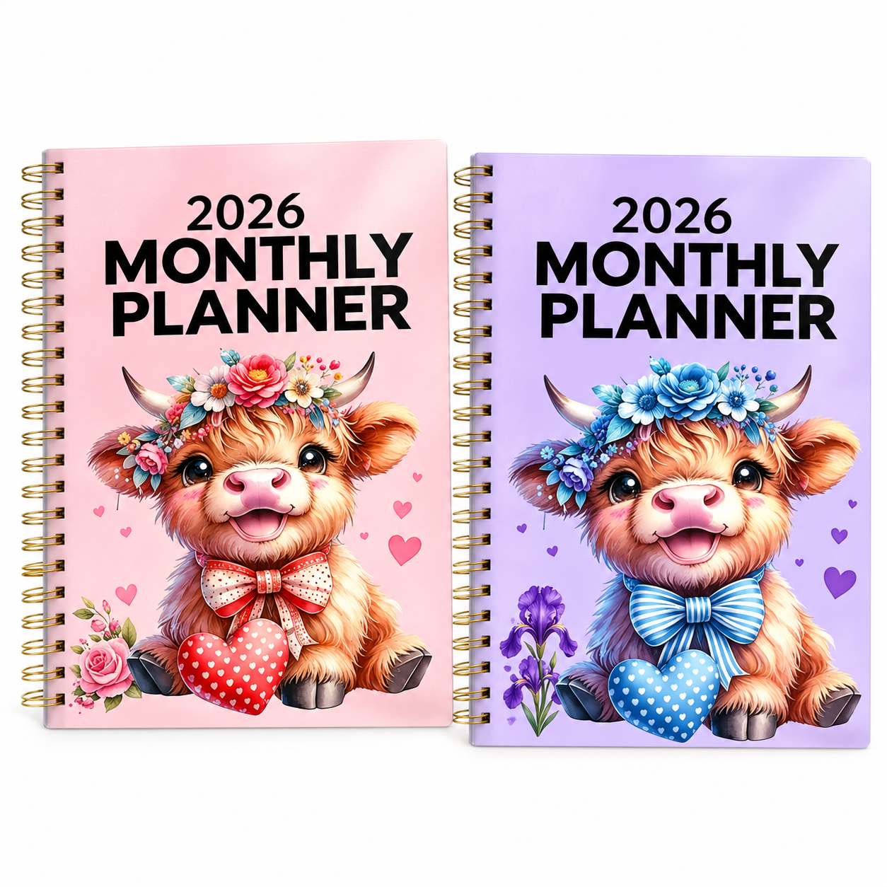 2026-2030 Monthly Planner Cute Highland Cow 5-Year Calendar