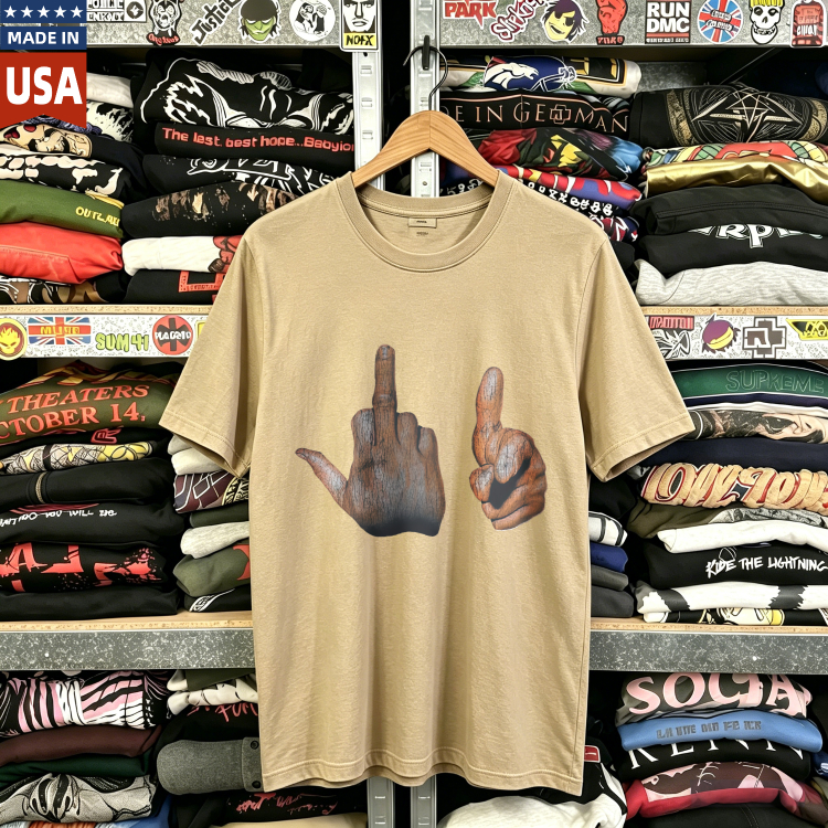 CozTee 90s Two-Finger Salute Graphic T-Shirt