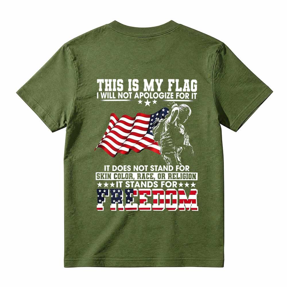 Soldier Silhouette USA Flag Patriotic T-Shirt