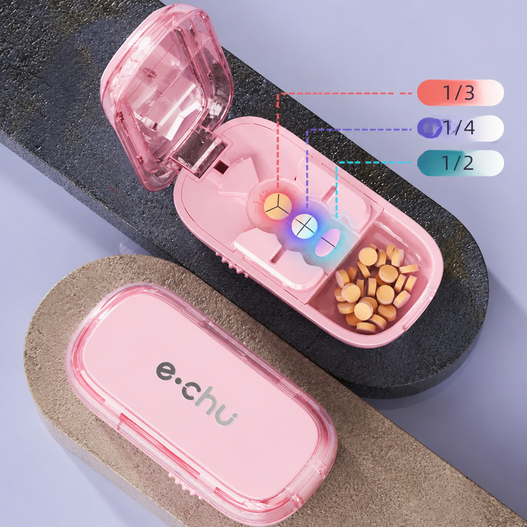 Pill Cutter with Storage Compartment