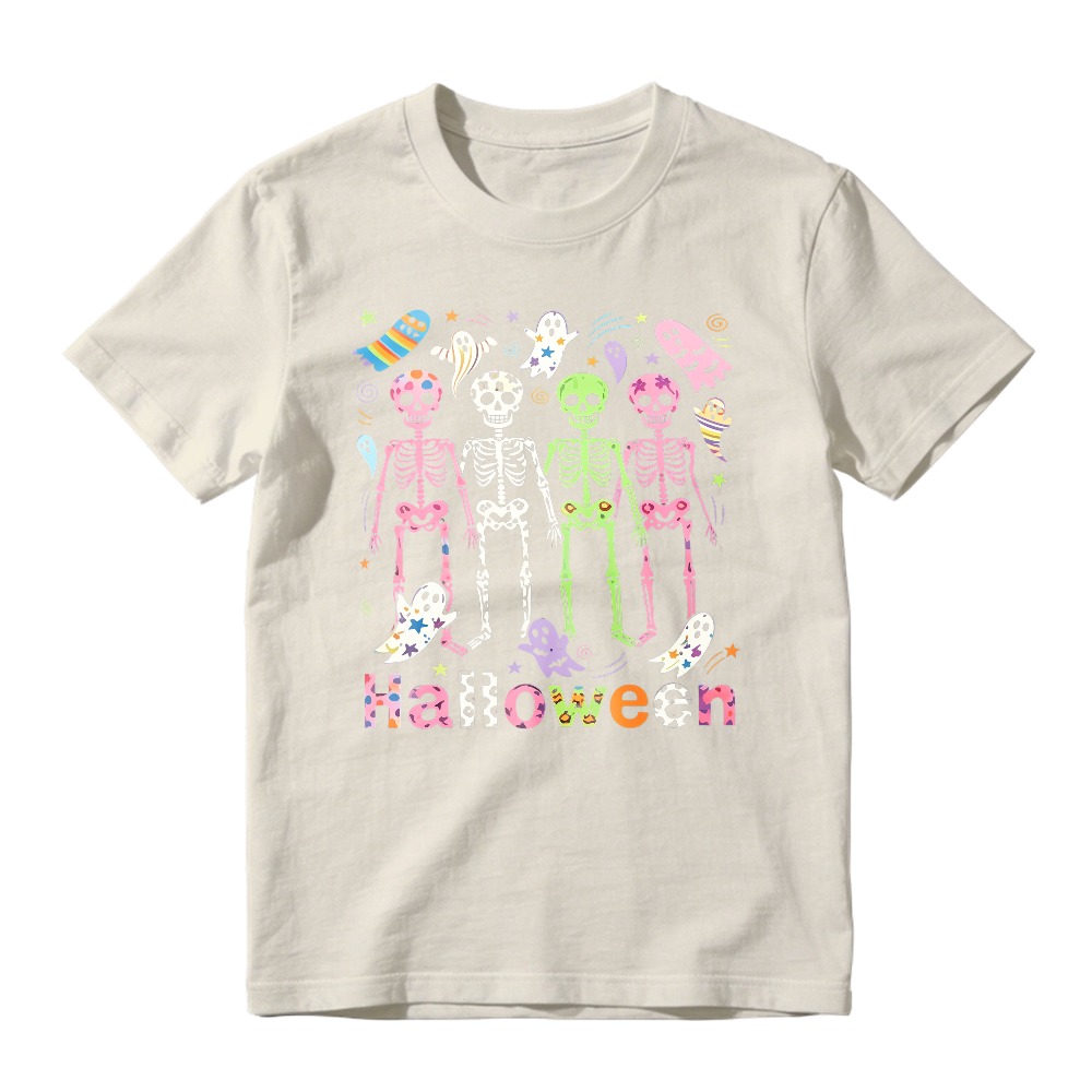 Colorful Skeletons Ghosts And Bats Halloween Party Unisex Classic T-shirt