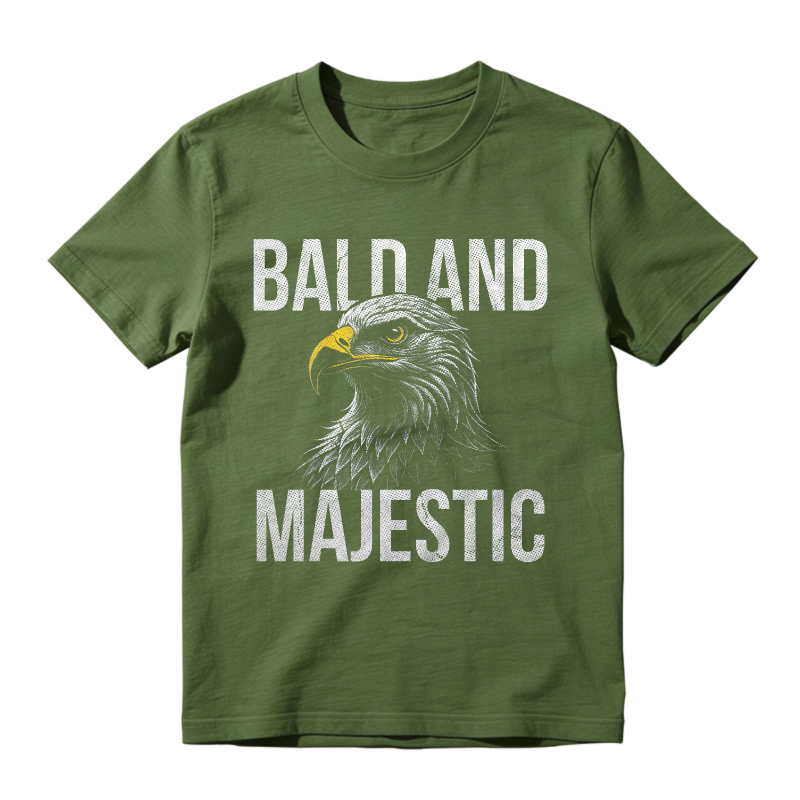 Bald and Majestic Sarcastic Eagle Funny Graphic T-shirt for Men