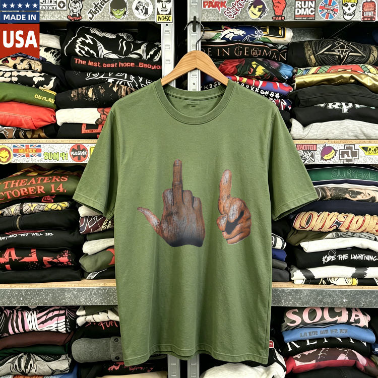 CozTee 90s Two-Finger Salute Graphic T-Shirt