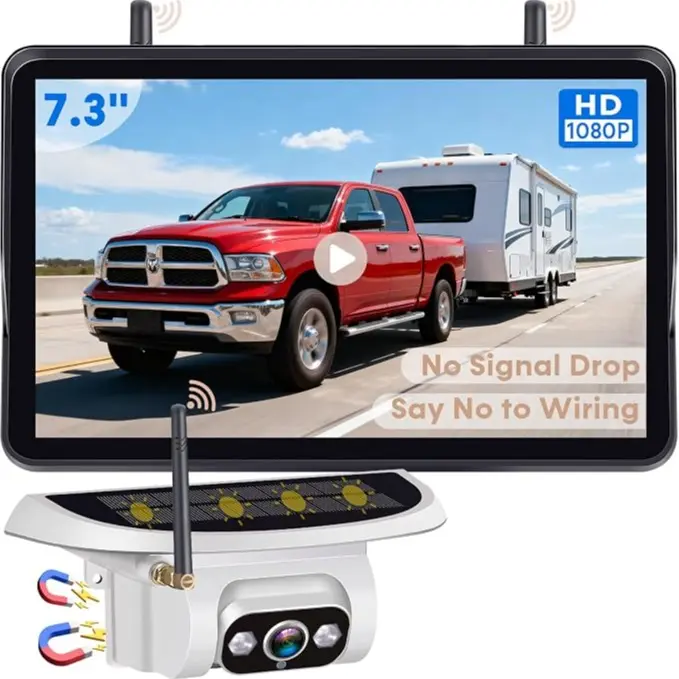 Solar Wireless Truck Backup Camera