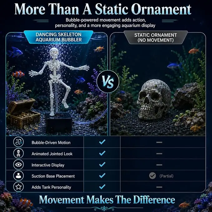 3D Printed Dancing Skeleton Aquarium Bubble Circulator