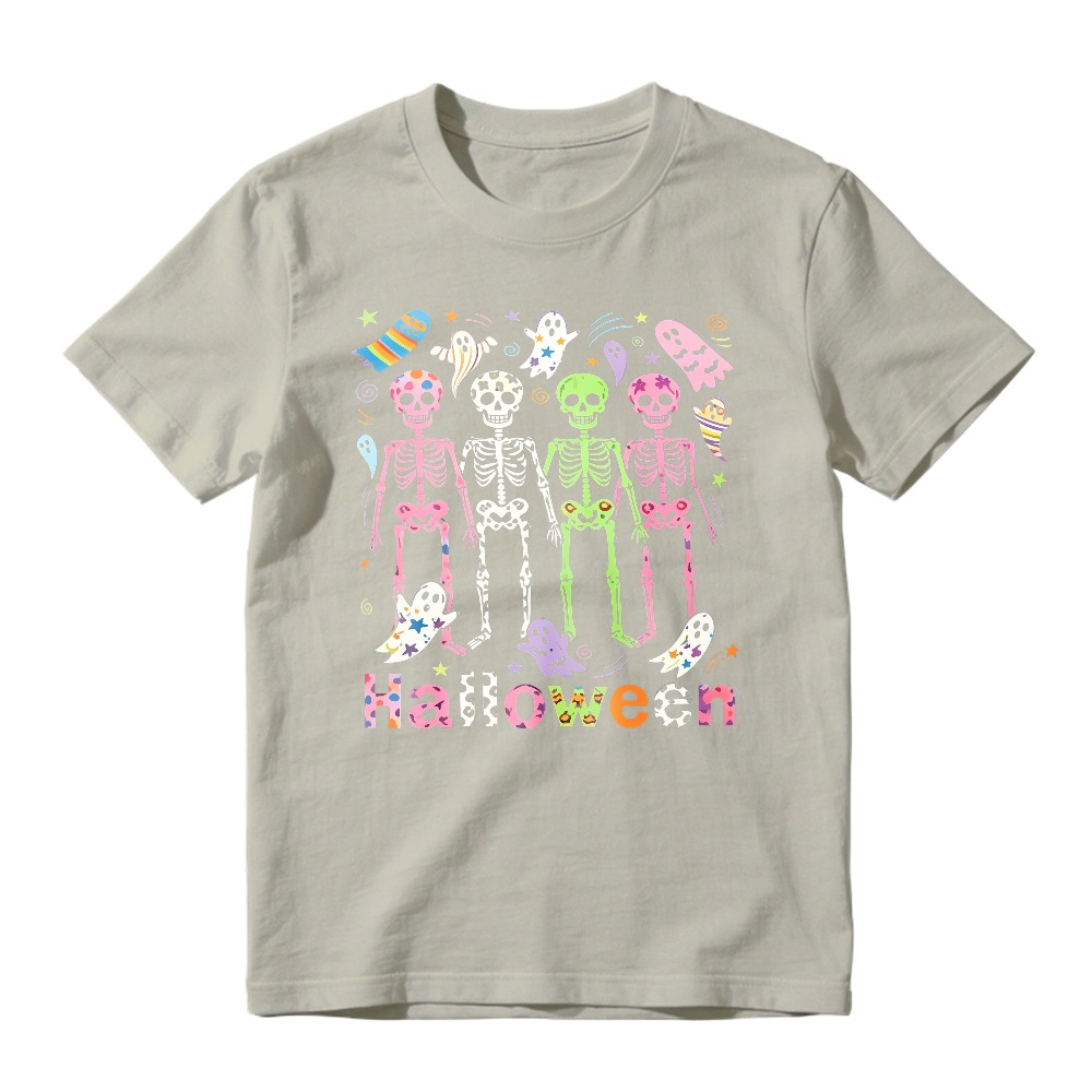 Colorful Skeletons Ghosts And Bats Halloween Party Unisex Classic T-shirt