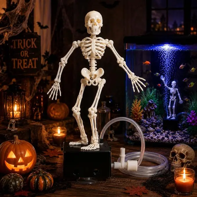 3D Printed Dancing Skeleton Aquarium Bubble Circulator