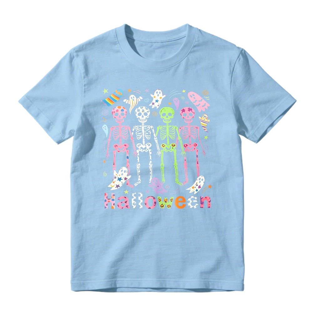 Colorful Skeletons Ghosts And Bats Halloween Party Unisex Classic T-shirt