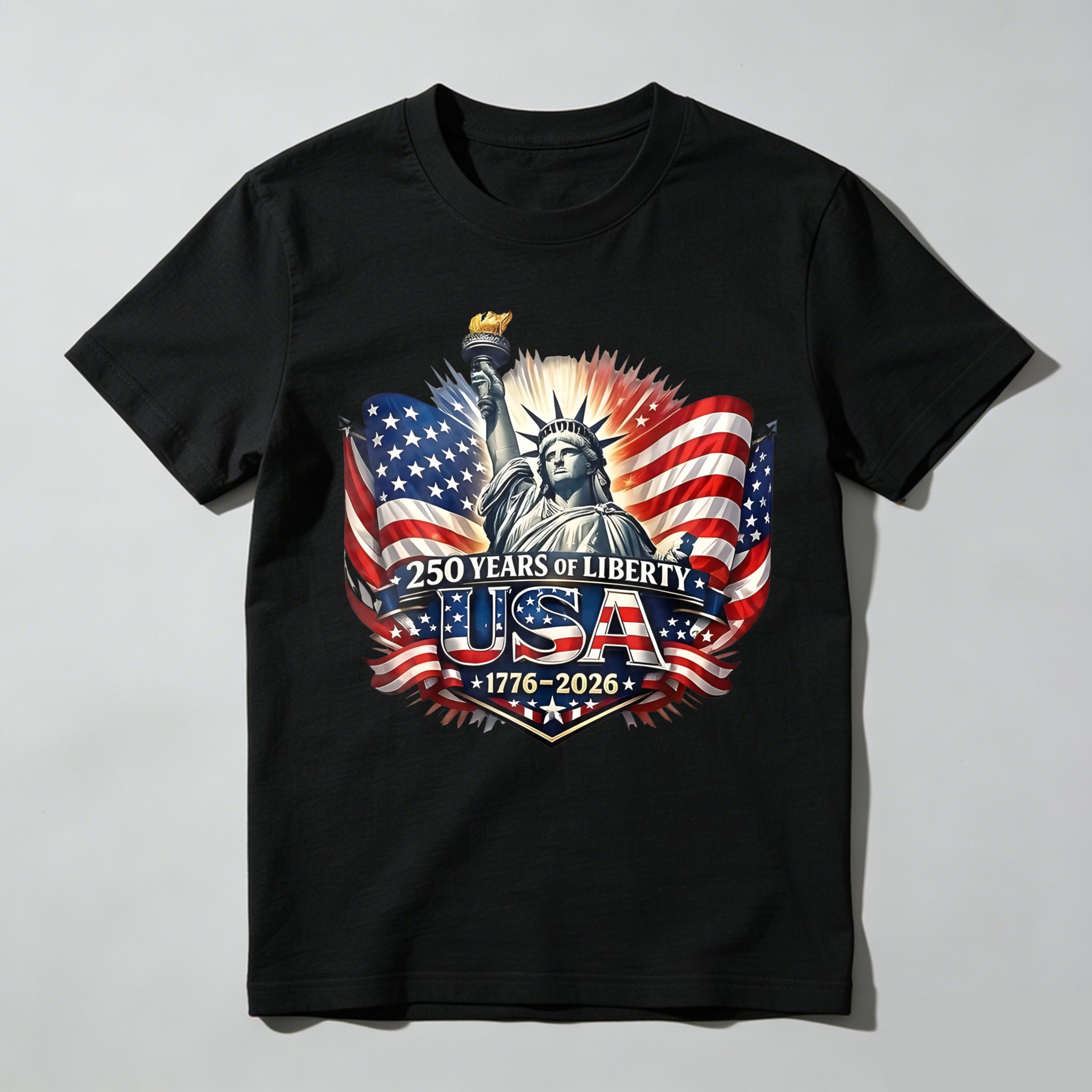 Statue Of Liberty American Flag 250 Years Of Liberty Usa 1776 2026 T-shirt