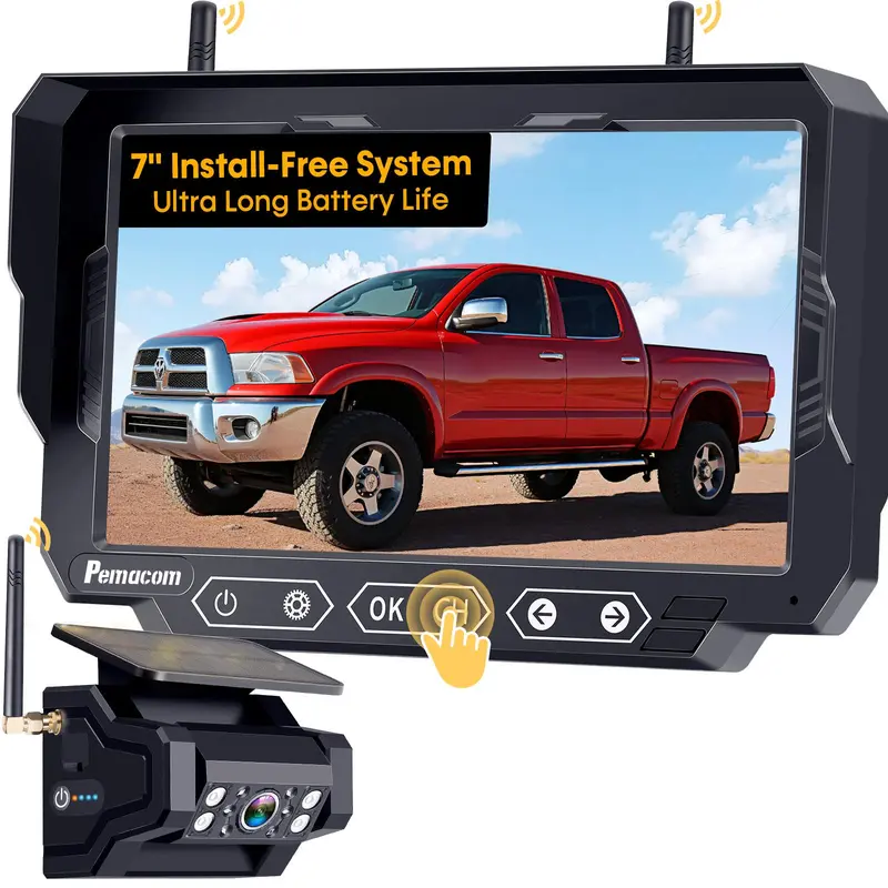 Solar Wireless Truck Backup Camera