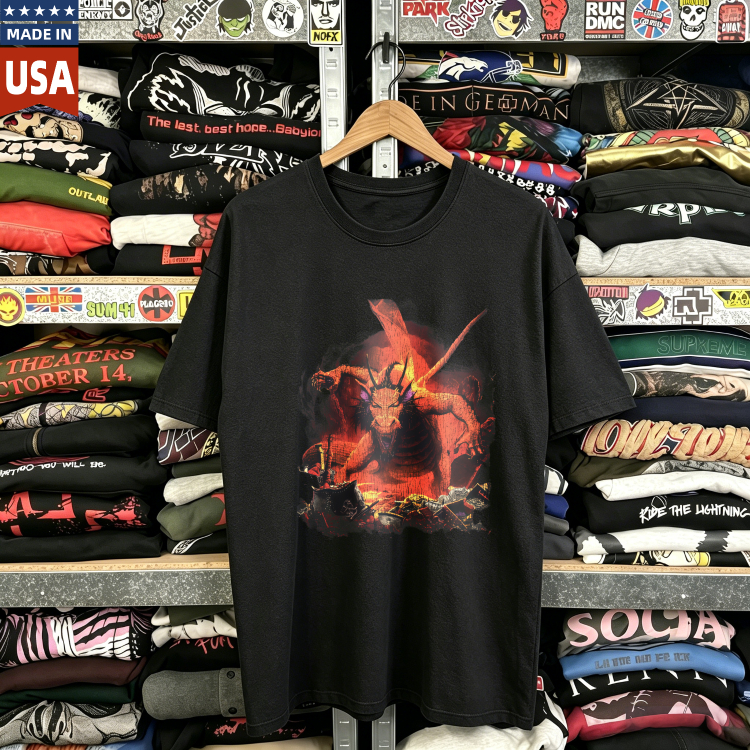 CozTee  Demon With Sword And Flames  Graphic T-Shirt