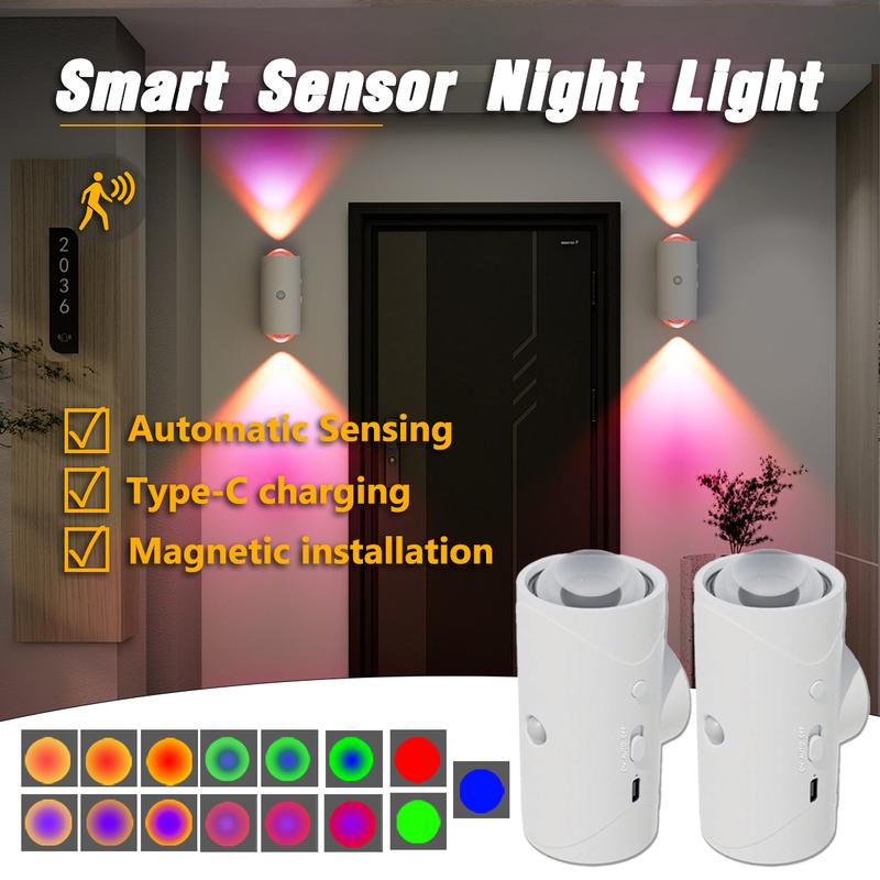 Motion sensor RGB night light with colorful illumination