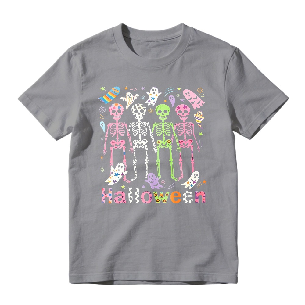 Colorful Skeletons Ghosts And Bats Halloween Party Unisex Classic T-shirt