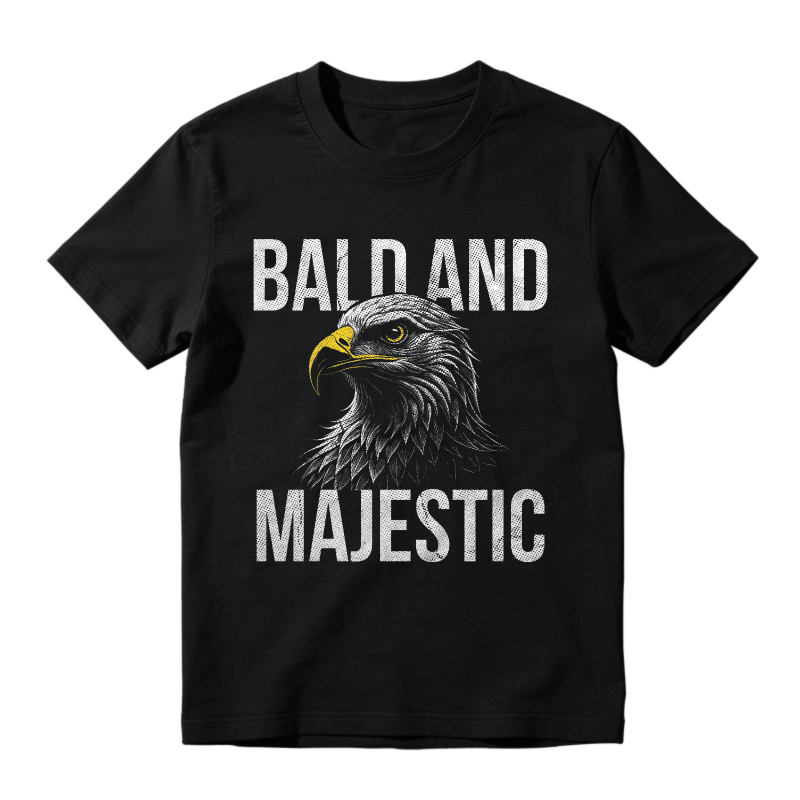 Bald and Majestic Sarcastic Eagle Funny Graphic T-shirt for Men