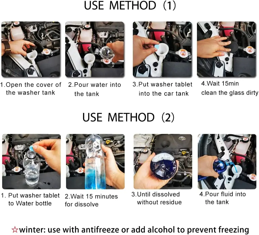 How to use windshield washer fluid tablets