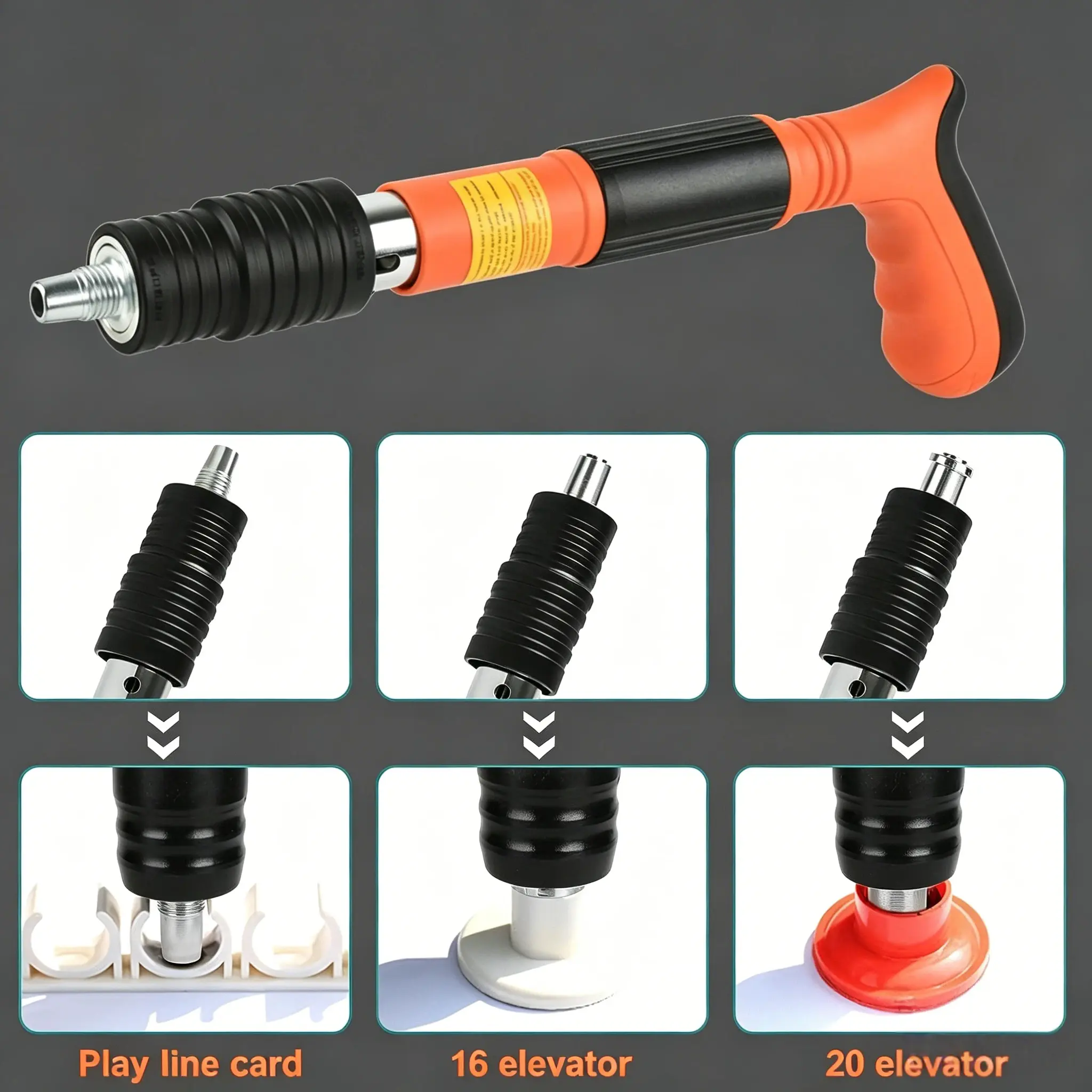 Manual steel nail gun construction and interchangeable components