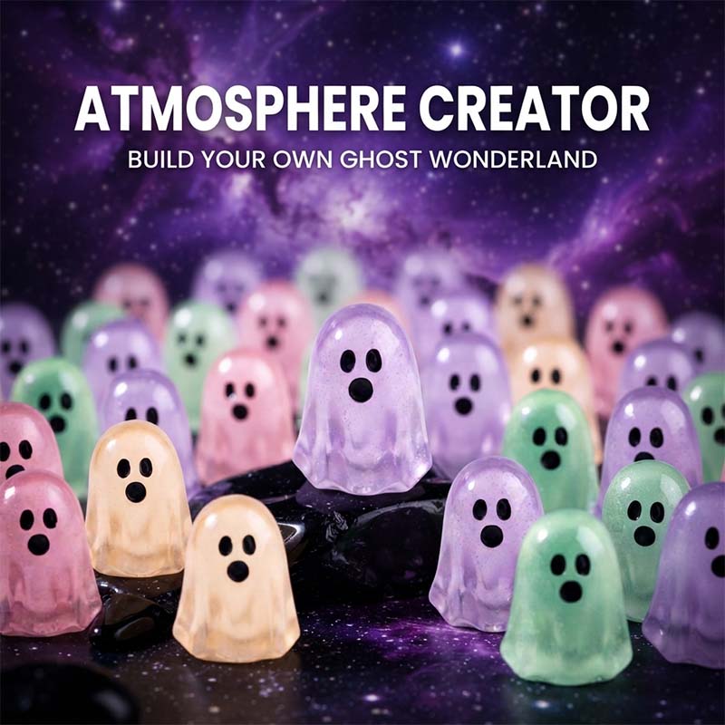 Large collection of colorful glow ghost figurines