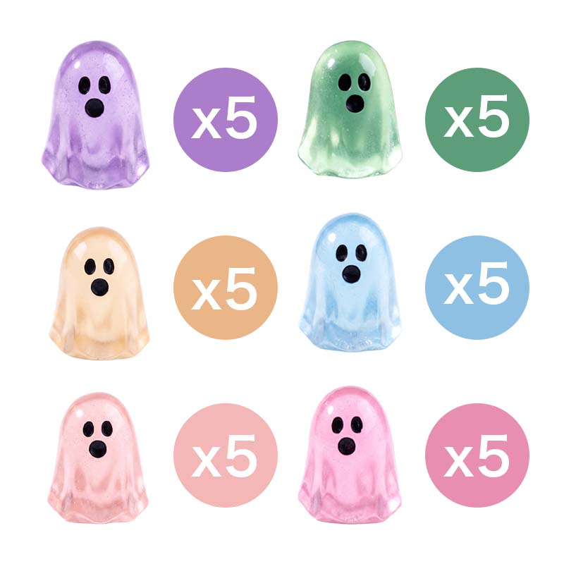 Five color glow ghost figurine set