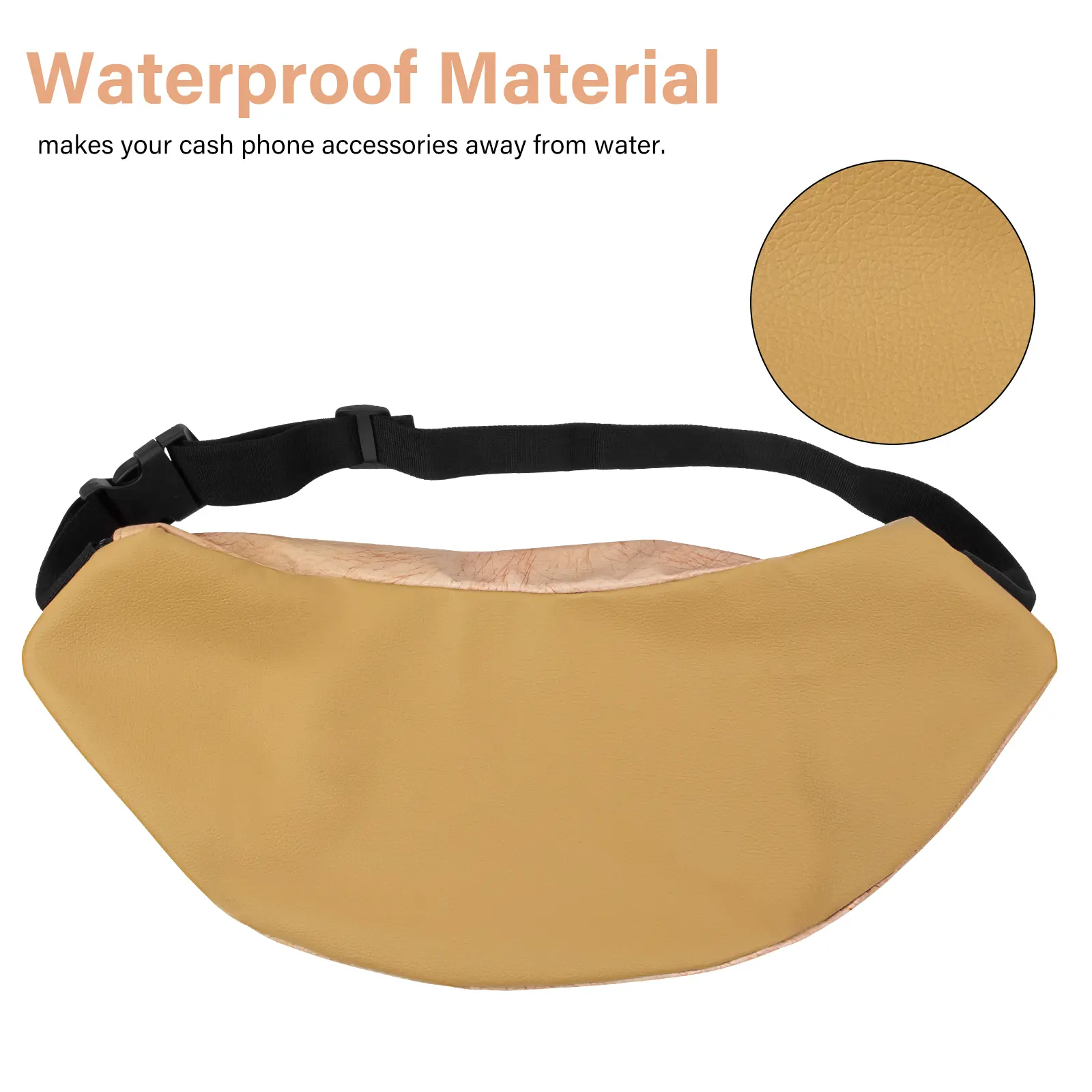 Water resistant outer material of novelty waist pack