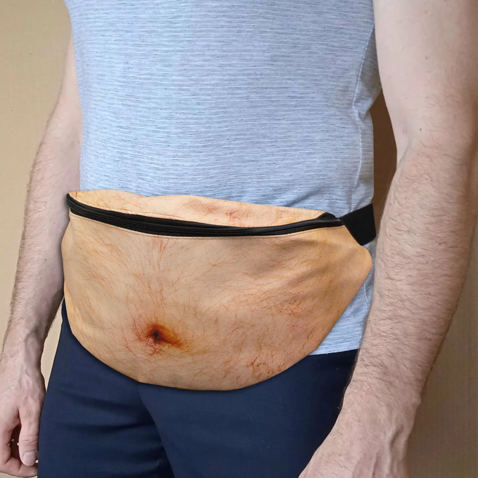 Realistic novelty waist pack worn around the waist