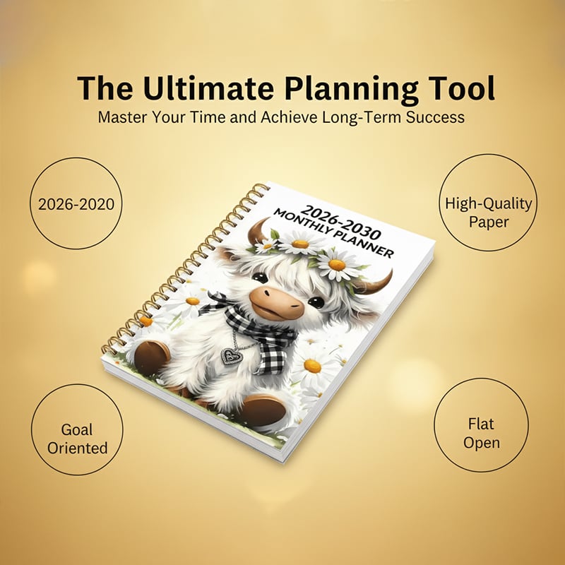 2026-2030 monthly planner for long term goal planning
