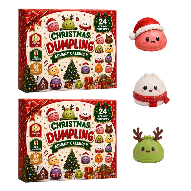 Christmas dumpling advent calendar box with surprise squishy toys