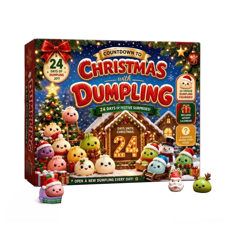 Christmas dumpling advent calendar with festive surprise toys