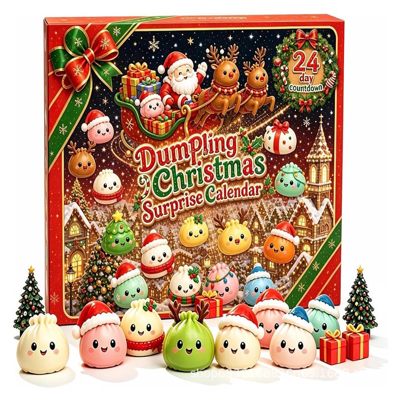 Dumpling Christmas surprise advent calendar with 24 festive characters