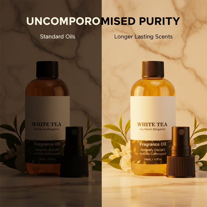 White Tea fragrance oil comparison and quality presentation