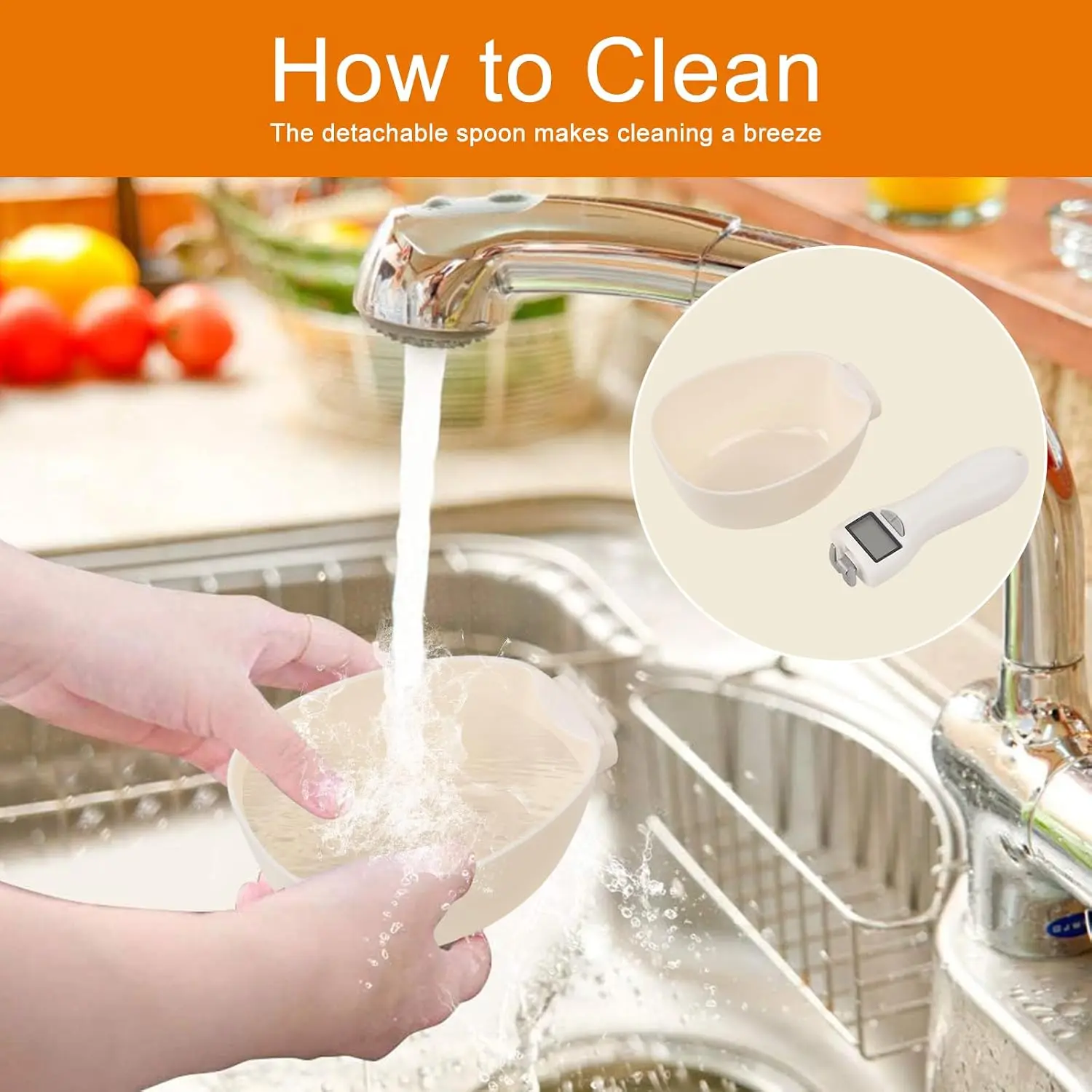 Removable scoop for easy cleaning
