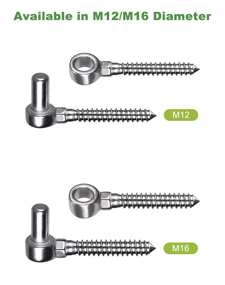 M12 and M16 mounting bolt size comparison