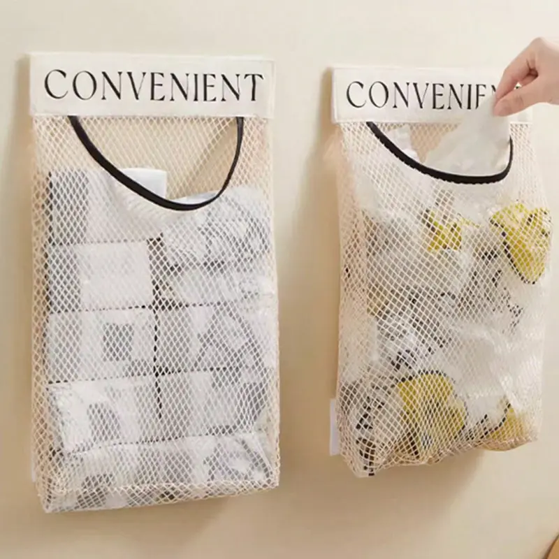 Wall-Mounted Hangable Kitchen Trash Bag Holder Rack