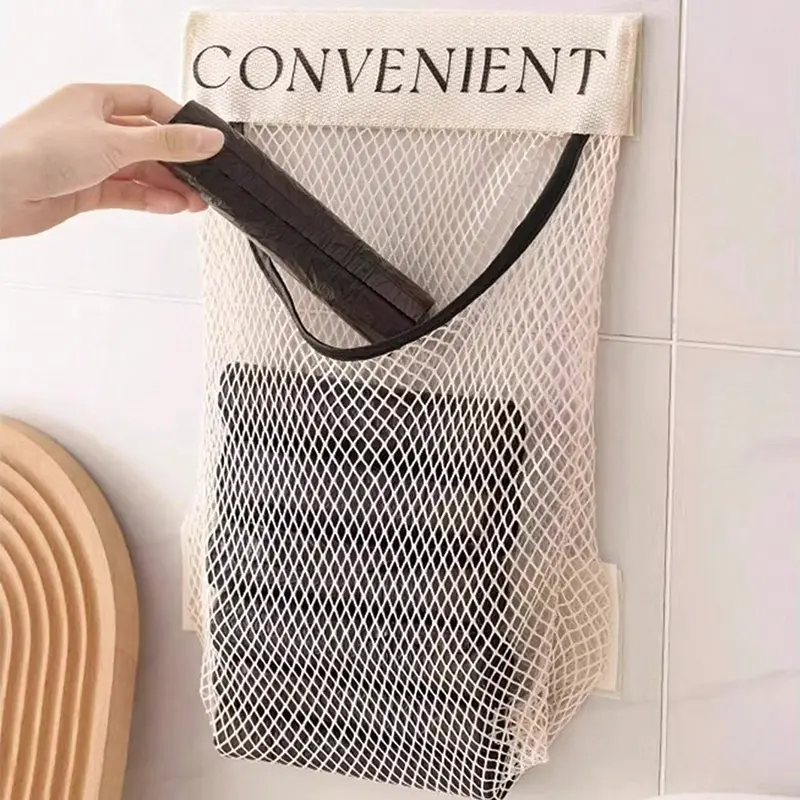 Wall-Mounted Hangable Kitchen Trash Bag Holder Rack