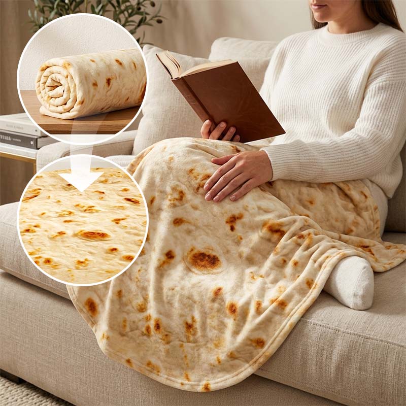 Realistic Food Print Round Flannel Throw Blanket