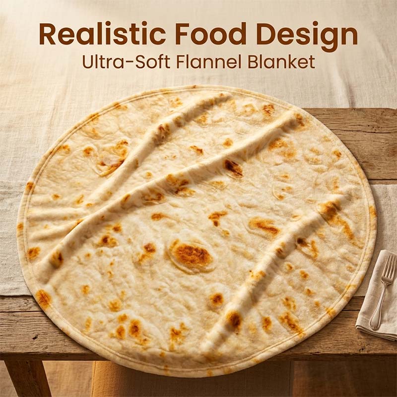 Realistic Food Print Round Flannel Throw Blanket