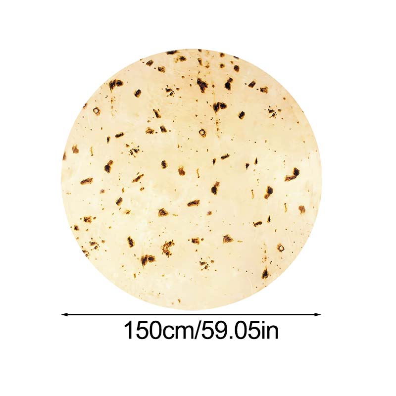 Realistic Food Print Round Flannel Throw Blanket