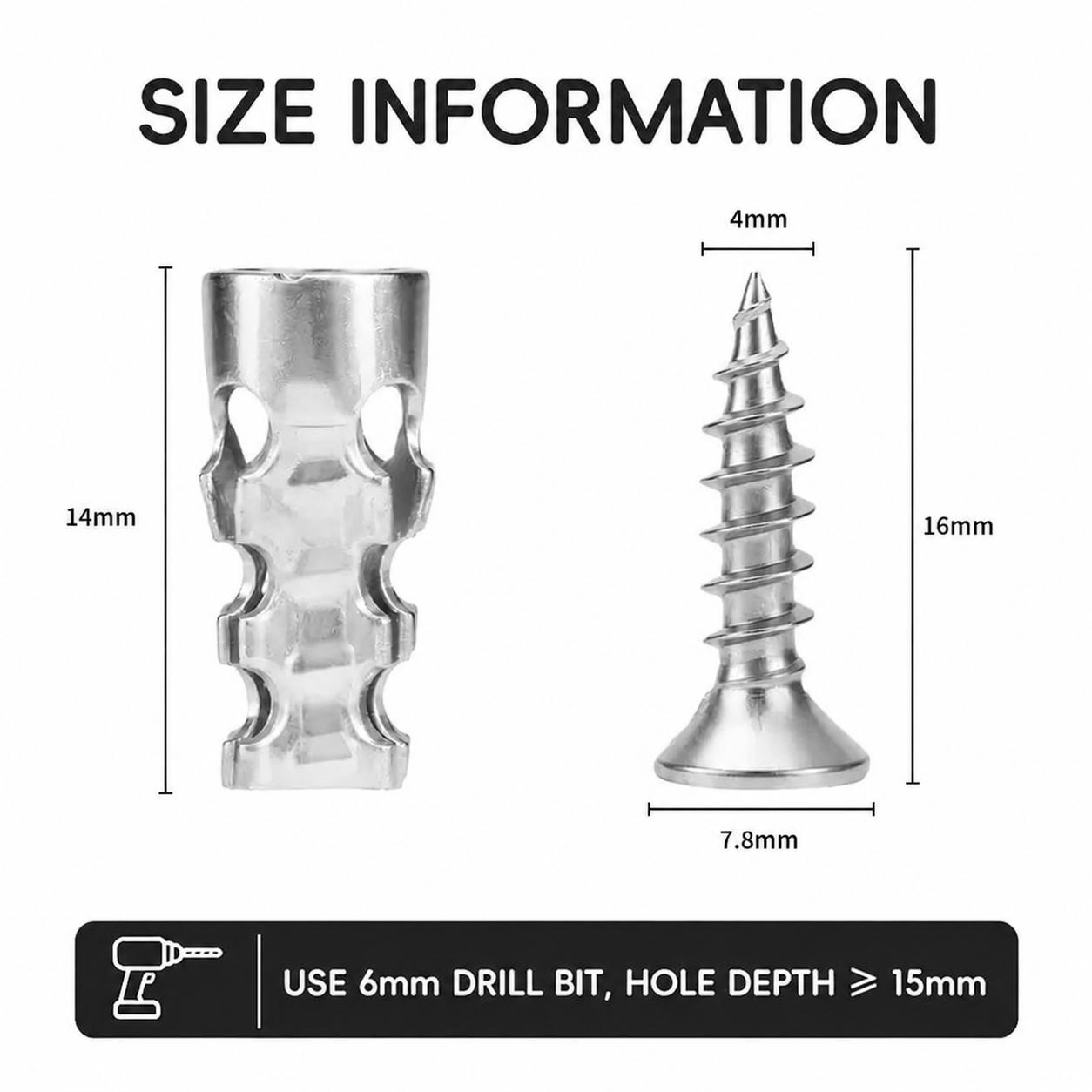 6x14mm Short Expansion Screws Set