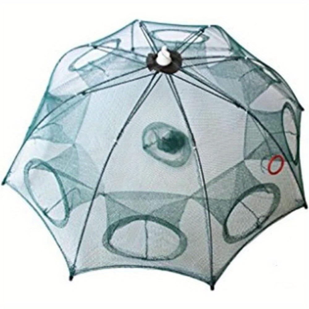 Foldable 6-Hole Entry Fishing Bait Trap Crab Net Cage