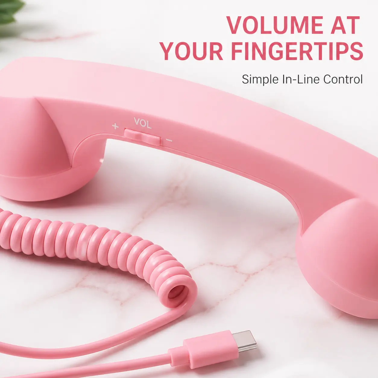 Retro phone handset with volume control