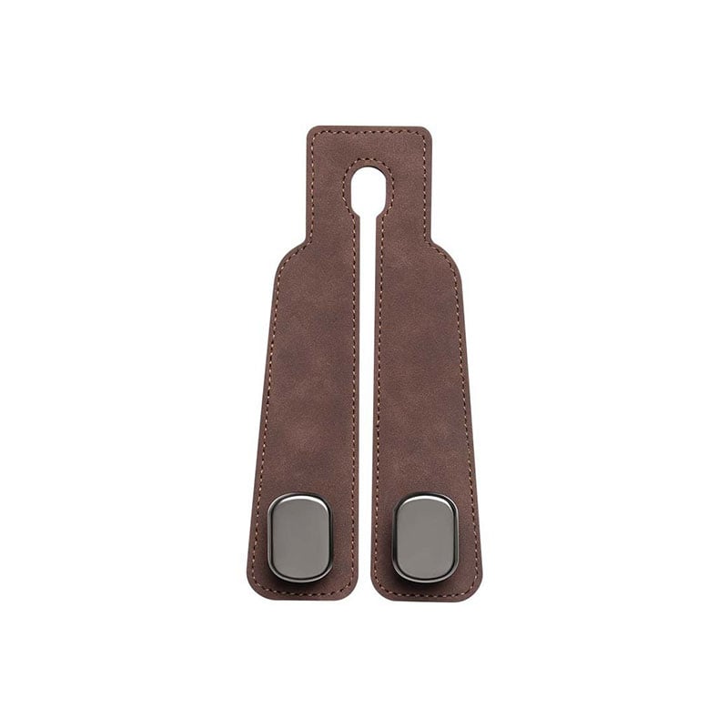Brown suede-style double car seat hook product view