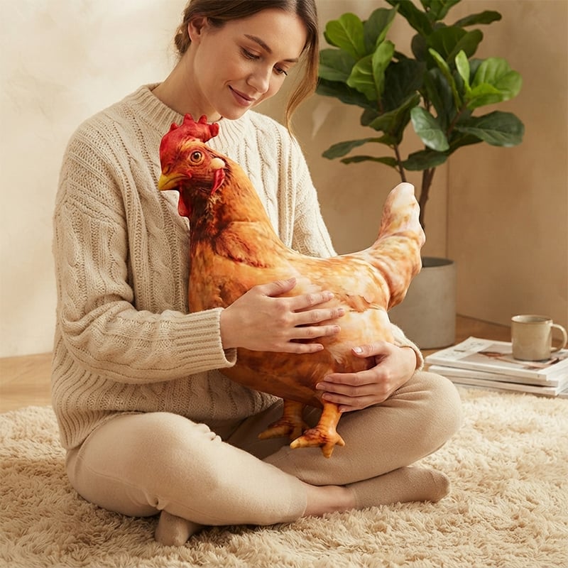 Realistic Chicken Plush Pillow
