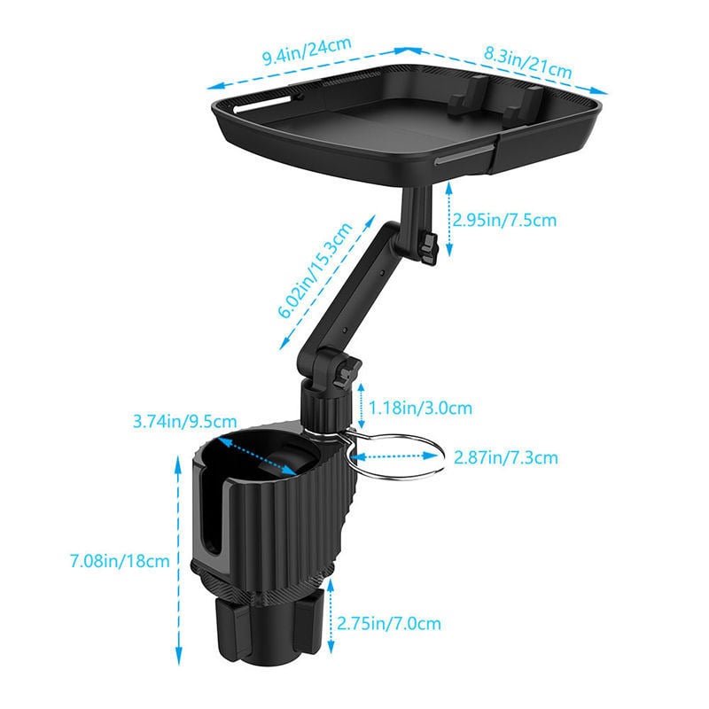 Universal 360° Swivel Car Cup Holder Tray