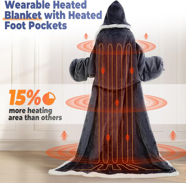 Electric WearableThrow Blanket with Sleeves