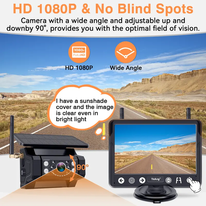 Solar Wireless Truck Backup Camera