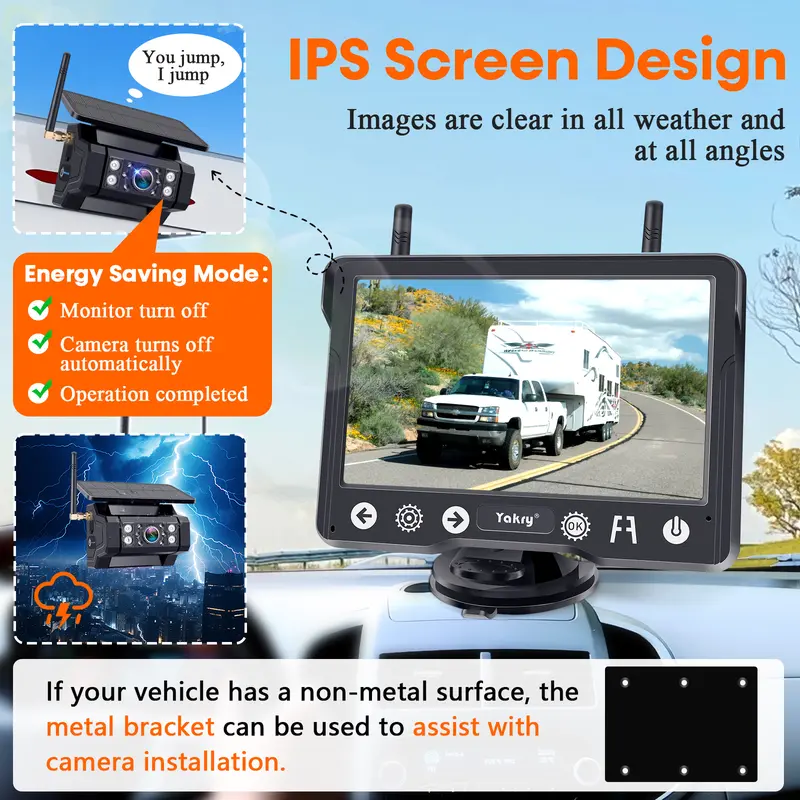 Solar Wireless Truck Backup Camera