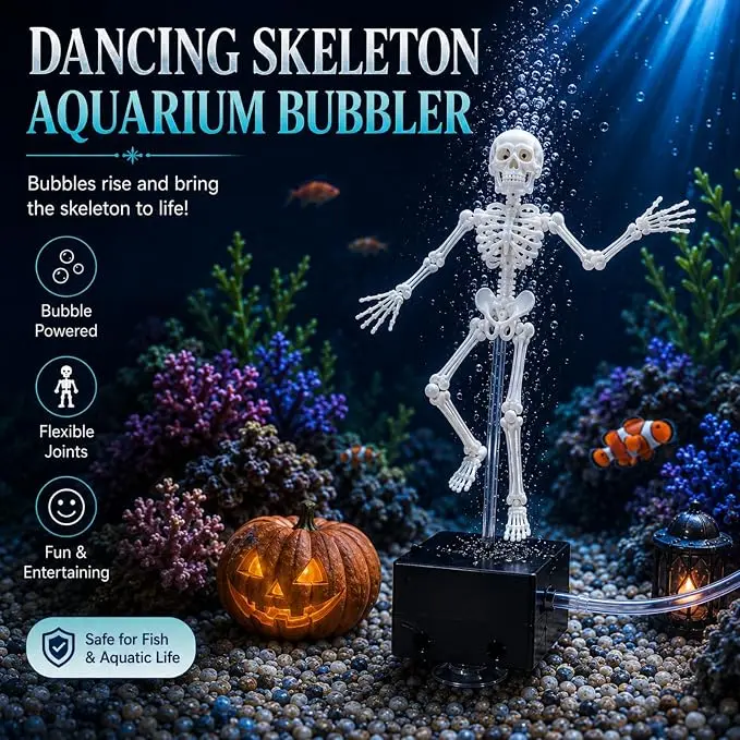3D Printed Dancing Skeleton Aquarium Bubble Circulator