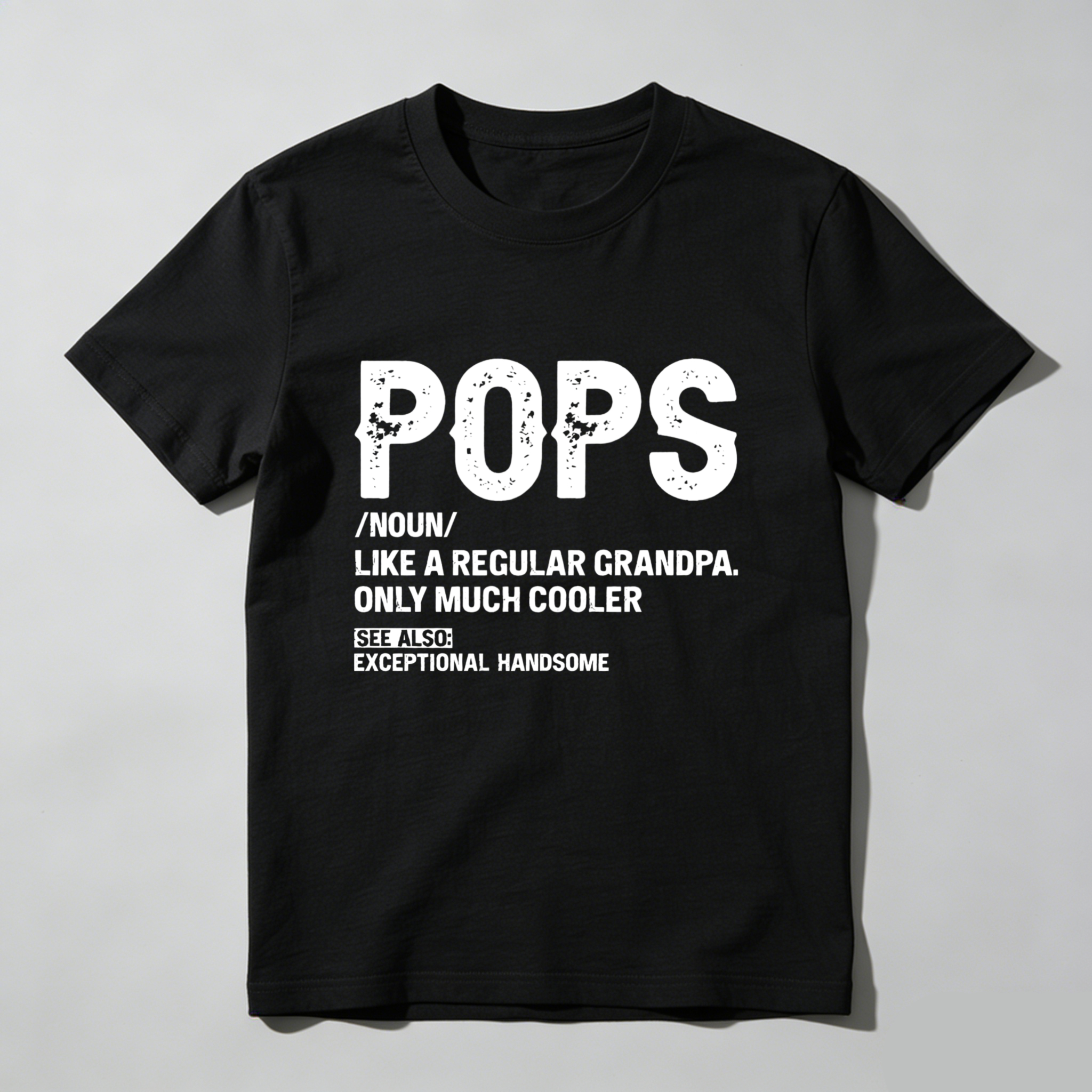 Teecurent Pops Definition Cool Grandpa Exceptional Handsome Pure Cotton Short Sleeve T Shirt-TeeCurent