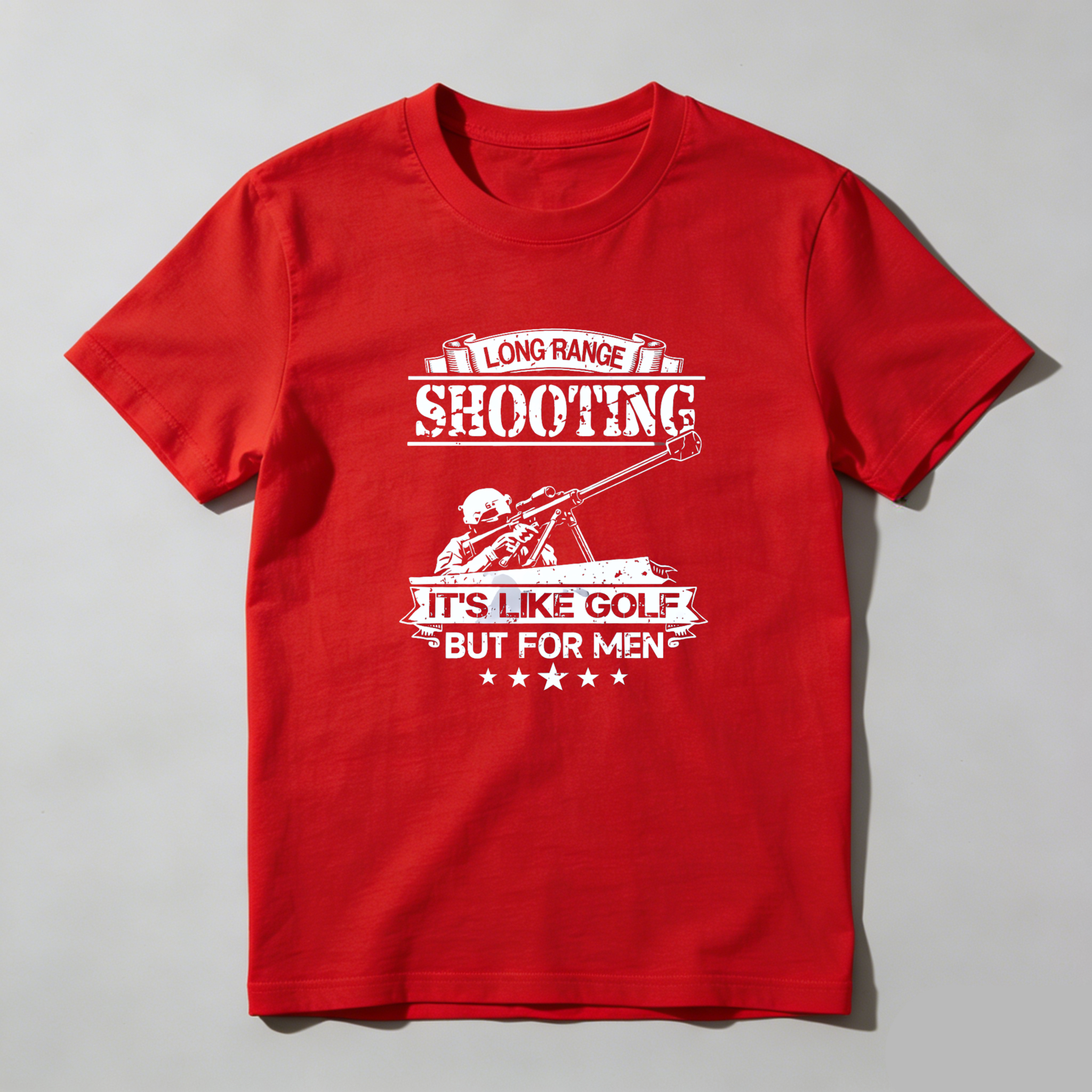 Teecurent Long Range Shooting Its Like Golf But For Men Pure Cotton Short Sleeve T Shirt-TeeCurent