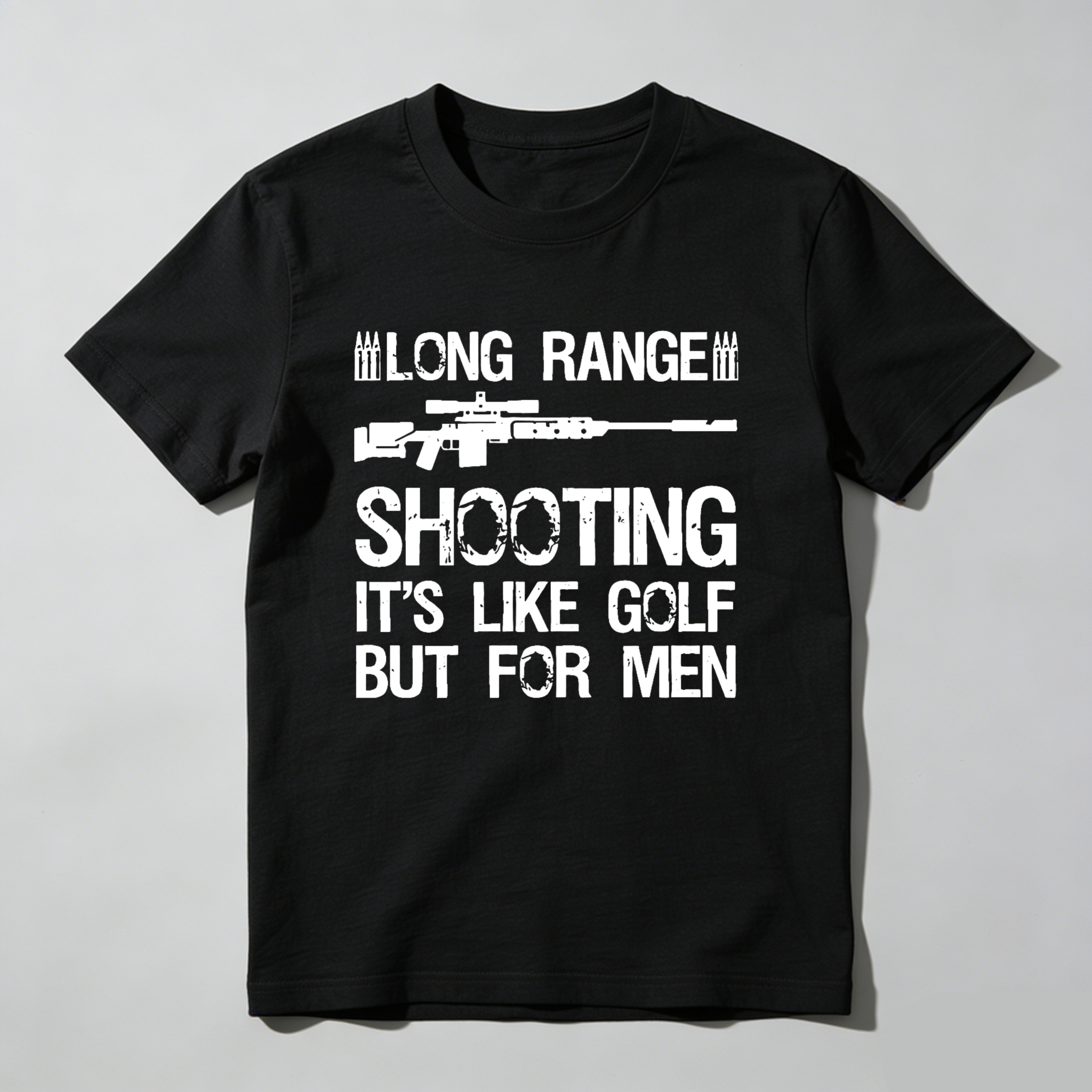 Teecurent Long Range Shooting Like Golf For Men Pure Cotton Short Sleeve T Shirt-TeeCurent