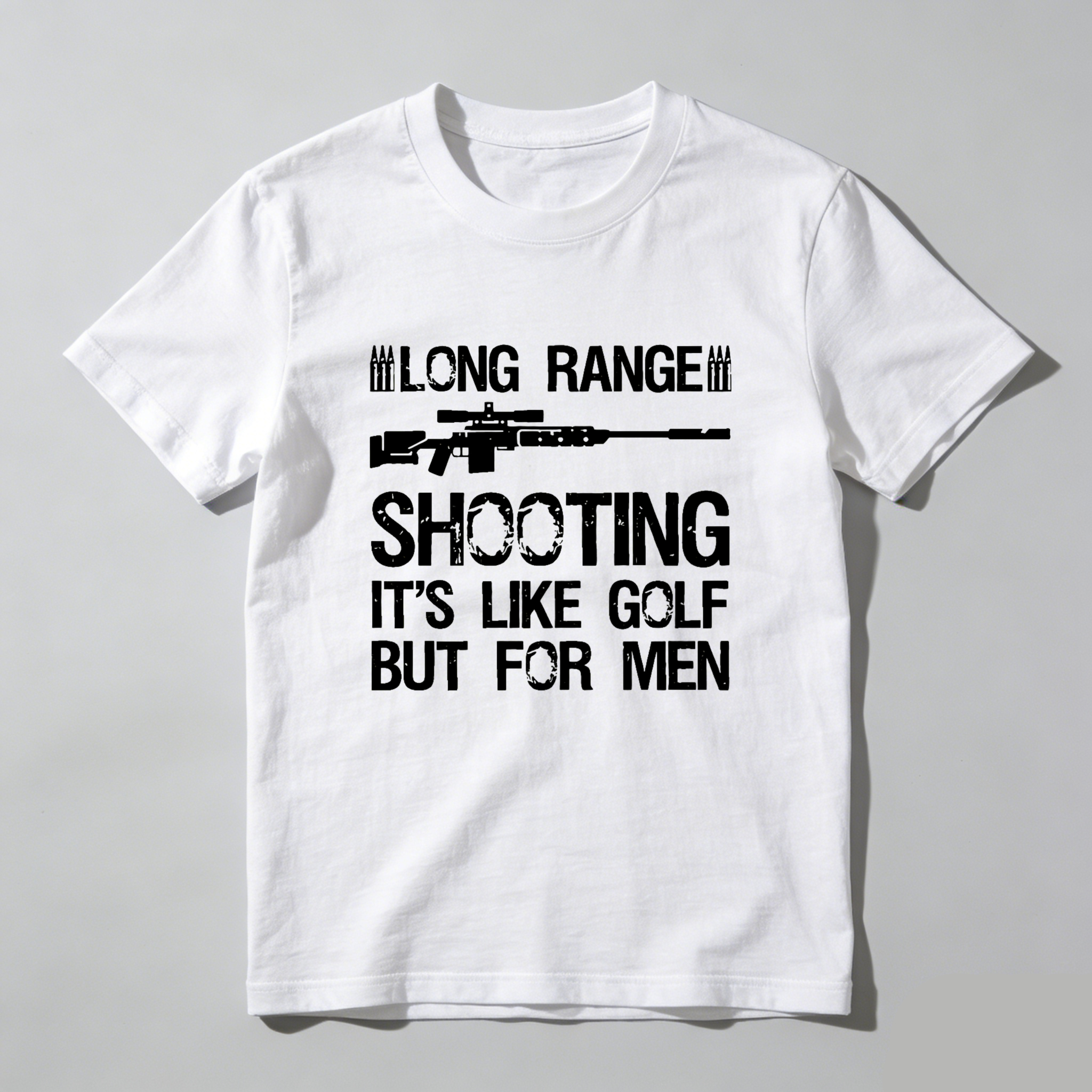 Teecurent Long Range Shooting Like Golf For Men Pure Cotton Short Sleeve T Shirt-TeeCurent